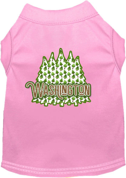 Camiseta serigrafiada para perros y gatos, para mascotas pequeñas y medianas (tallas XS a XL), "Washington Woodland Trees"