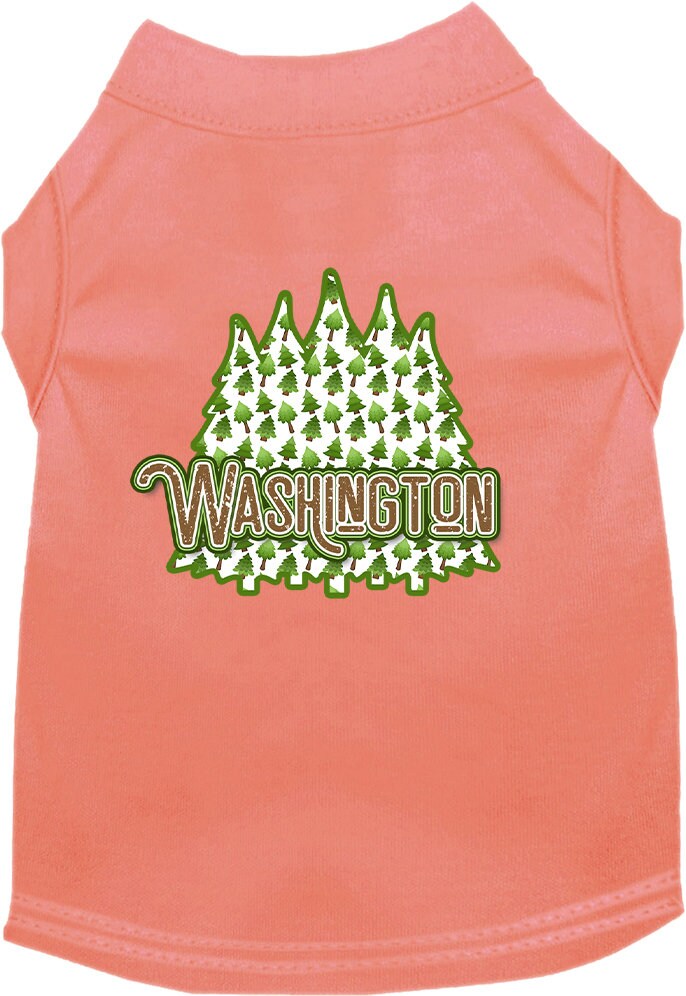 Camiseta serigrafiada para perros y gatos, para mascotas pequeñas y medianas (tallas XS a XL), "Washington Woodland Trees"