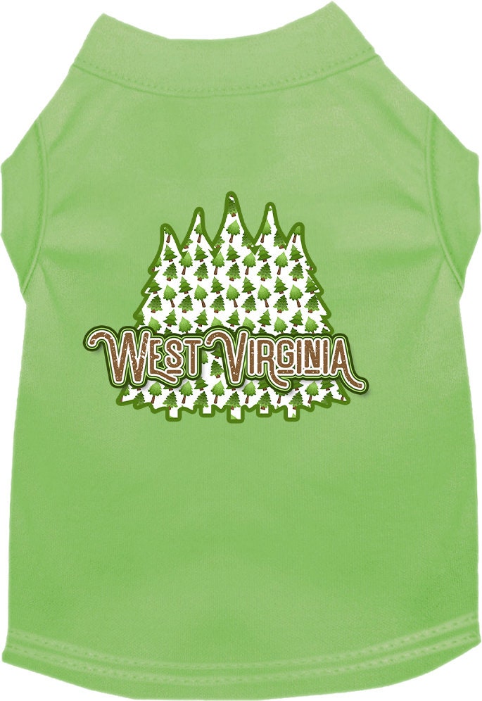 Camiseta serigrafiada para perros y gatos, para mascotas pequeñas y medianas (tallas XS a XL), "West Virginia Woodland Trees"