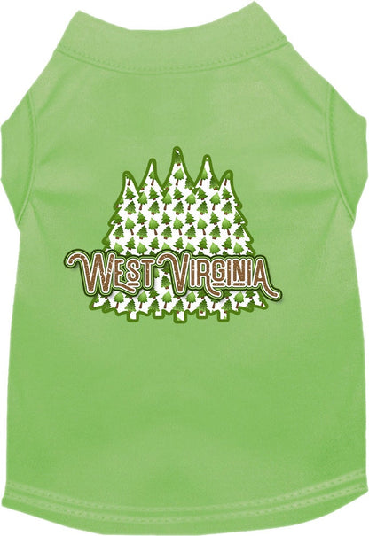 Camiseta serigrafiada para perros y gatos, para mascotas pequeñas y medianas (tallas XS a XL), "West Virginia Woodland Trees"