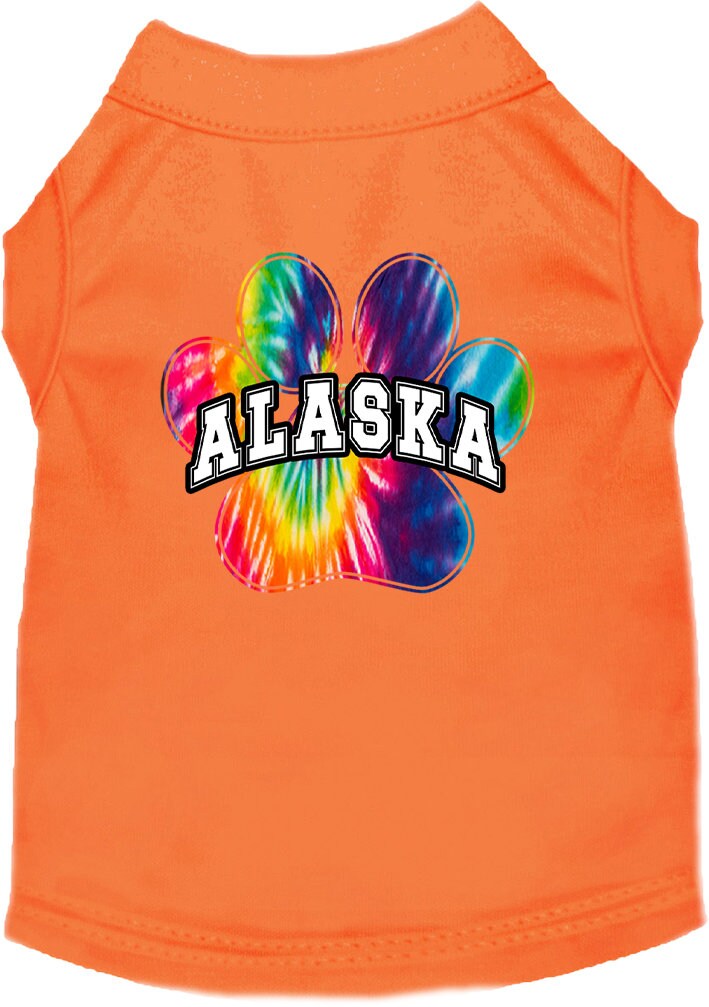 Pet Dog & Cat Screen Printed Shirt for Medium to Large Pets (Sizes 2XL-6XL), "Alaska Bright Tie Dye"