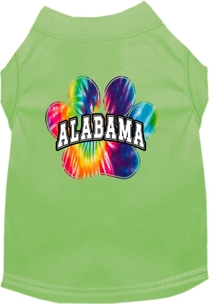 Pet Dog & Cat Screen Printed Shirt for Small to Medium Pets (Sizes XS-XL), "Alabama Bright Tie Dye"