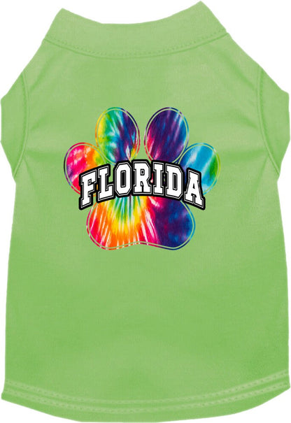 Pet Dog & Cat Screen Printed Shirt for Small to Medium Pets (Sizes XS-XL), "Florida Bright Tie Dye"