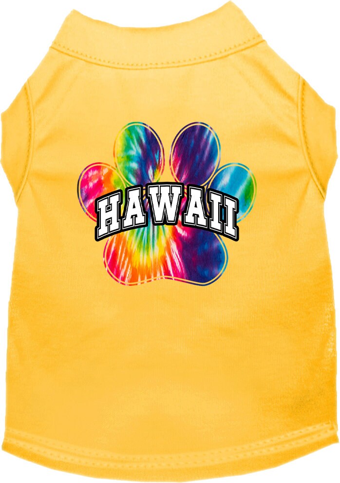 Pet Dog & Cat Screen Printed Shirt for Small to Medium Pets (Sizes XS-XL), "Hawaii Bright Tie Dye"