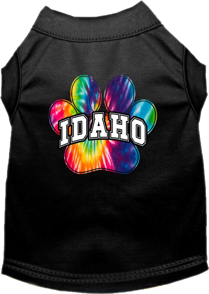 Camisa serigrafiada para perros y gatos, para mascotas pequeñas y medianas (tallas XS a XL), "Idaho Bright Tie Dye"