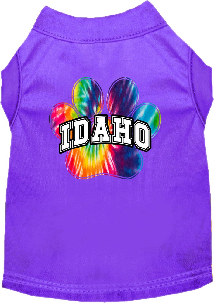 Camisa serigrafiada para perros y gatos, para mascotas pequeñas y medianas (tallas XS a XL), "Idaho Bright Tie Dye"