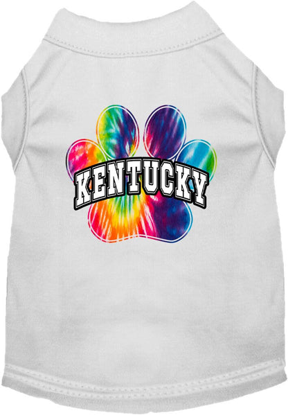 Camiseta serigrafiada para perros y gatos, para mascotas pequeñas y medianas (tallas XS a XL), "Kentucky Bright Tie Dye"