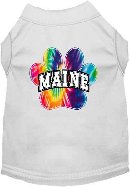 Camisa serigrafiada para perros y gatos para mascotas pequeñas y medianas (tallas XS a XL), "Maine Bright Tie Dye"