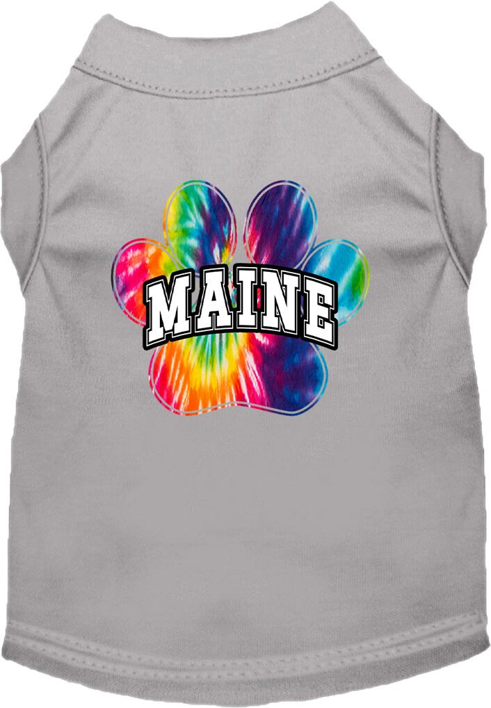 Camisa serigrafiada para perros y gatos para mascotas pequeñas y medianas (tallas XS a XL), "Maine Bright Tie Dye"