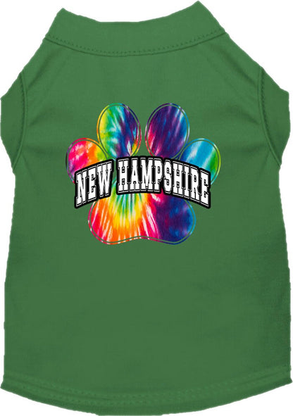 Pet Dog & Cat Screen Printed Shirt for Medium to Large Pets (Sizes 2XL-6XL), "New Hampshire Bright Tie Dye"