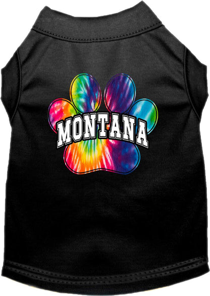 Camisa serigrafiada para perros y gatos para mascotas pequeñas y medianas (tallas XS a XL), "Montana Bright Tie Dye"