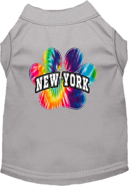 Camisa serigrafiada para perros y gatos para mascotas pequeñas y medianas (tallas XS a XL), "New York Bright Tie Dye"