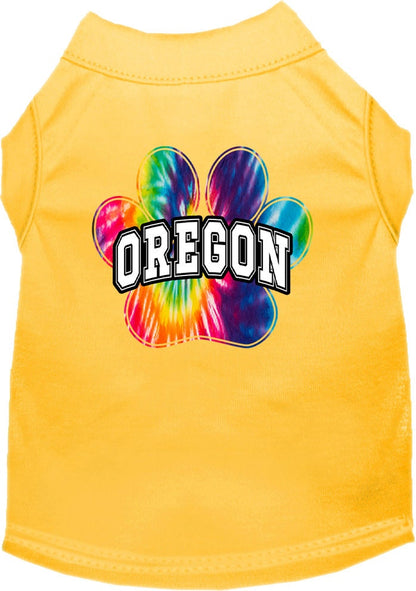 Pet Dog & Cat Screen Printed Shirt for Medium to Large Pets (Sizes 2XL-6XL), "Oregon Bright Tie Dye"