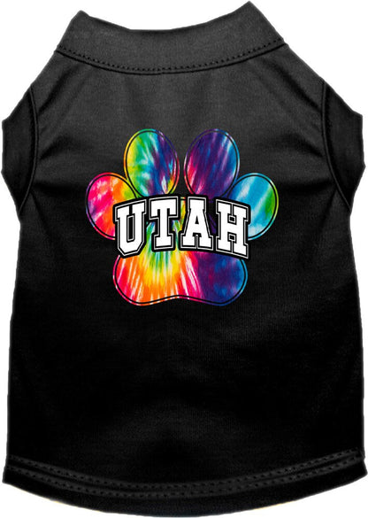 Camiseta serigrafiada para perros y gatos, para mascotas pequeñas y medianas (tallas XS a XL), "Utah Bright Tie Dye"