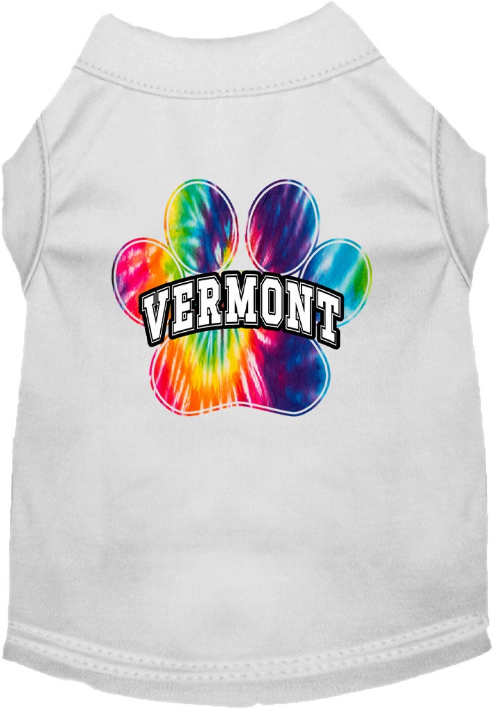 Camisa estampada para perros y gatos para mascotas medianas y grandes (tallas 2XL-6XL), "Vermont Bright Tie Dye"