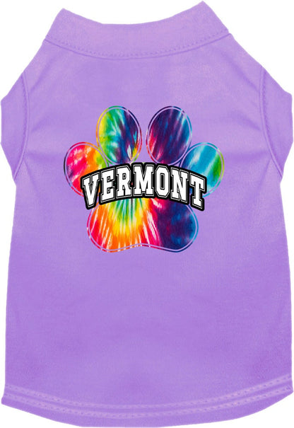 Camisa estampada para perros y gatos para mascotas medianas y grandes (tallas 2XL-6XL), "Vermont Bright Tie Dye"