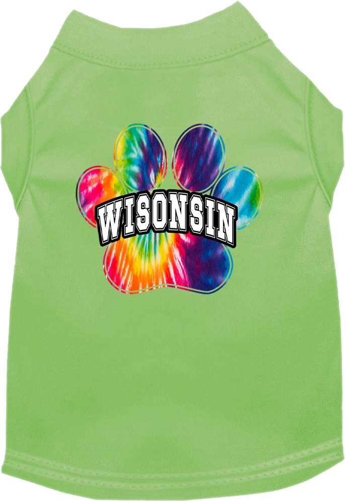 Pet Dog & Cat Screen Printed Shirt for Medium to Large Pets (Sizes 2XL-6XL), "Wisconsin Bright Tie Dye"