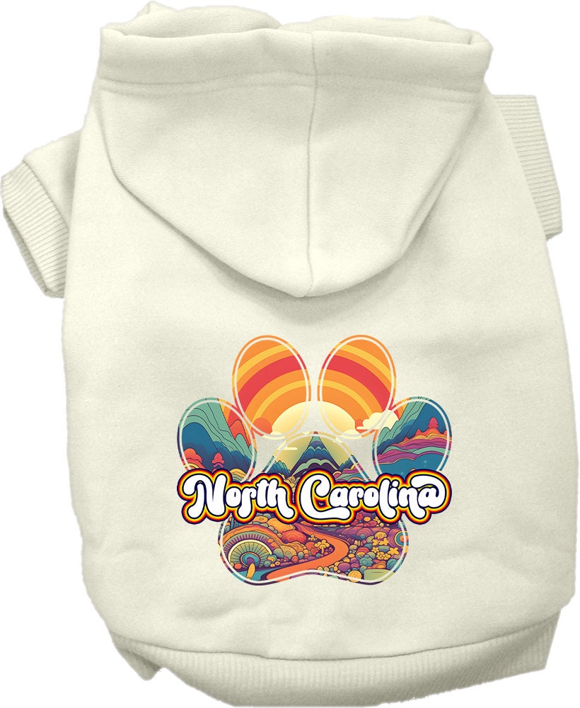 Pet Dog & Cat Screen Printed Hoodie for Small to Medium Pets (Sizes XS-XL), "North Carolina Groovy Summit"