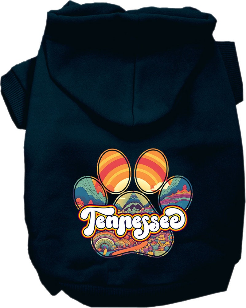 Sudadera con capucha serigrafiada para perros y gatos, para mascotas medianas y grandes (tallas 2XL-6XL), "Tennessee Groovy Summit"