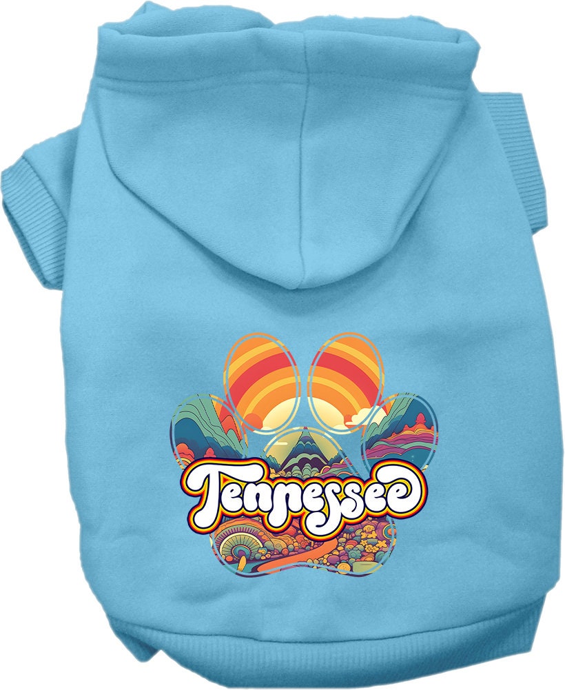 Sudadera con capucha serigrafiada para perros y gatos, para mascotas medianas y grandes (tallas 2XL-6XL), "Tennessee Groovy Summit"