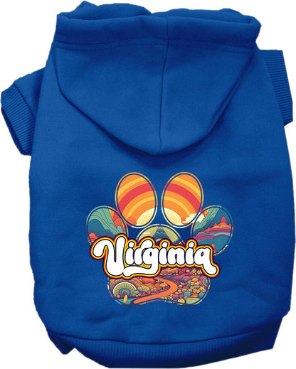 Pet Dog & Cat Screen Printed Hoodie for Small to Medium Pets (Sizes XS-XL), "Virginia Groovy Summit"