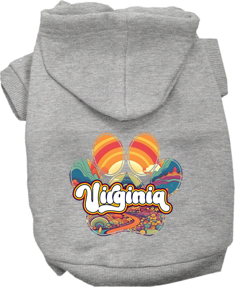 Pet Dog & Cat Screen Printed Hoodie for Small to Medium Pets (Sizes XS-XL), "Virginia Groovy Summit"