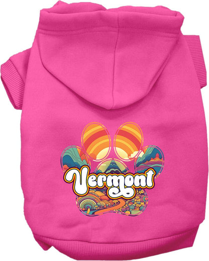 Pet Dog & Cat Screen Printed Hoodie for Small to Medium Pets (Sizes XS-XL), "Vermont Groovy Summit"