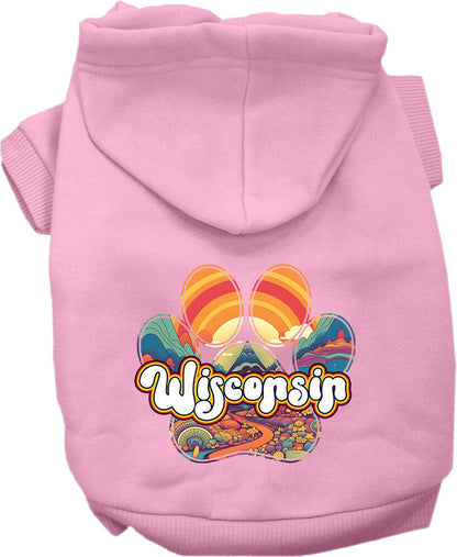 Pet Dog & Cat Screen Printed Hoodie for Small to Medium Pets (Sizes XS-XL), "Wisconsin Groovy Summit"