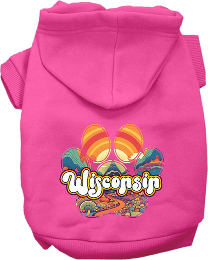 Pet Dog & Cat Screen Printed Hoodie for Small to Medium Pets (Sizes XS-XL), "Wisconsin Groovy Summit"