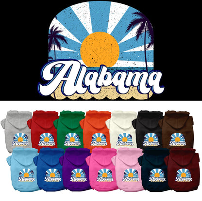 Sudadera con capucha serigrafiada para perros y gatos, para mascotas pequeñas y medianas (tallas XS a XL), "Alabama Coast"