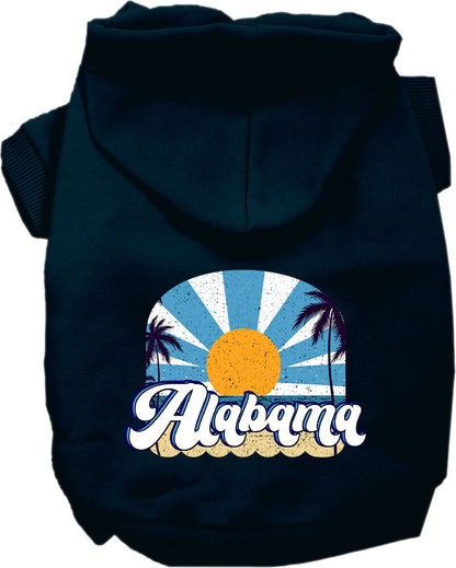 Sudadera con capucha serigrafiada para perros y gatos, para mascotas pequeñas y medianas (tallas XS a XL), "Alabama Coast"