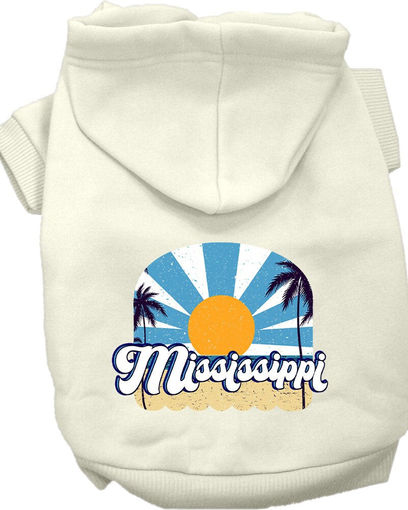 Pet Dog & Cat Screen Printed Hoodie for Small to Medium Pets (Sizes XS-XL), "Mississippi Coast"