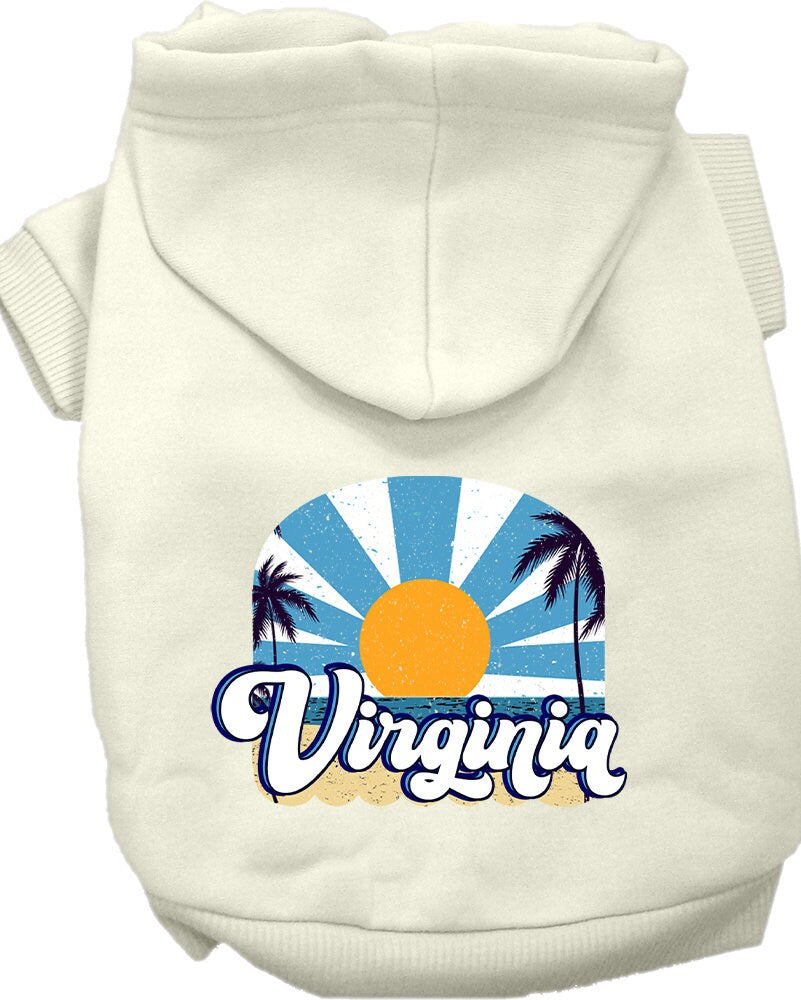 Pet Dog & Cat Screen Printed Hoodie for Small to Medium Pets (Sizes XS-XL), "Virginia Coast"