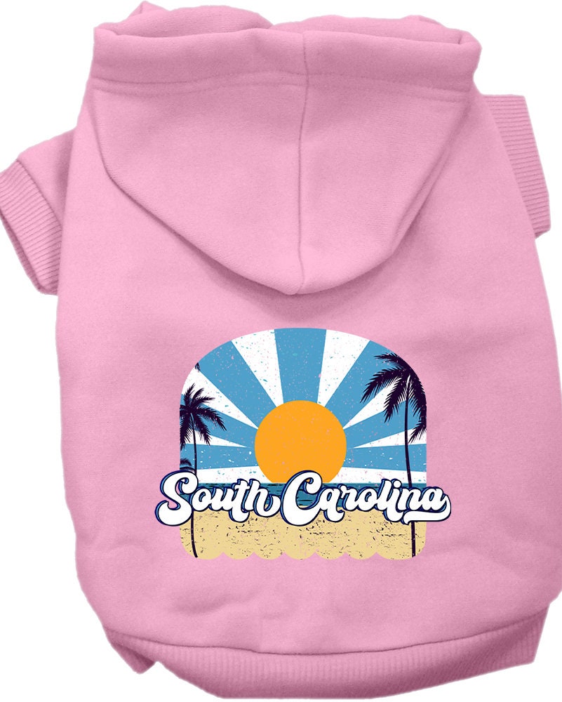 Sudadera con capucha serigrafiada para perros y gatos, para mascotas pequeñas y medianas (tallas XS a XL), "South Carolina Coast"