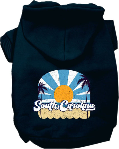 Sudadera con capucha serigrafiada para perros y gatos, para mascotas pequeñas y medianas (tallas XS a XL), "South Carolina Coast"