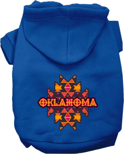 Pet Dog & Cat Screen Printed Hoodie for Small to Medium Pets (Sizes XS-XL), "Oklahoma Navajo Tribal"