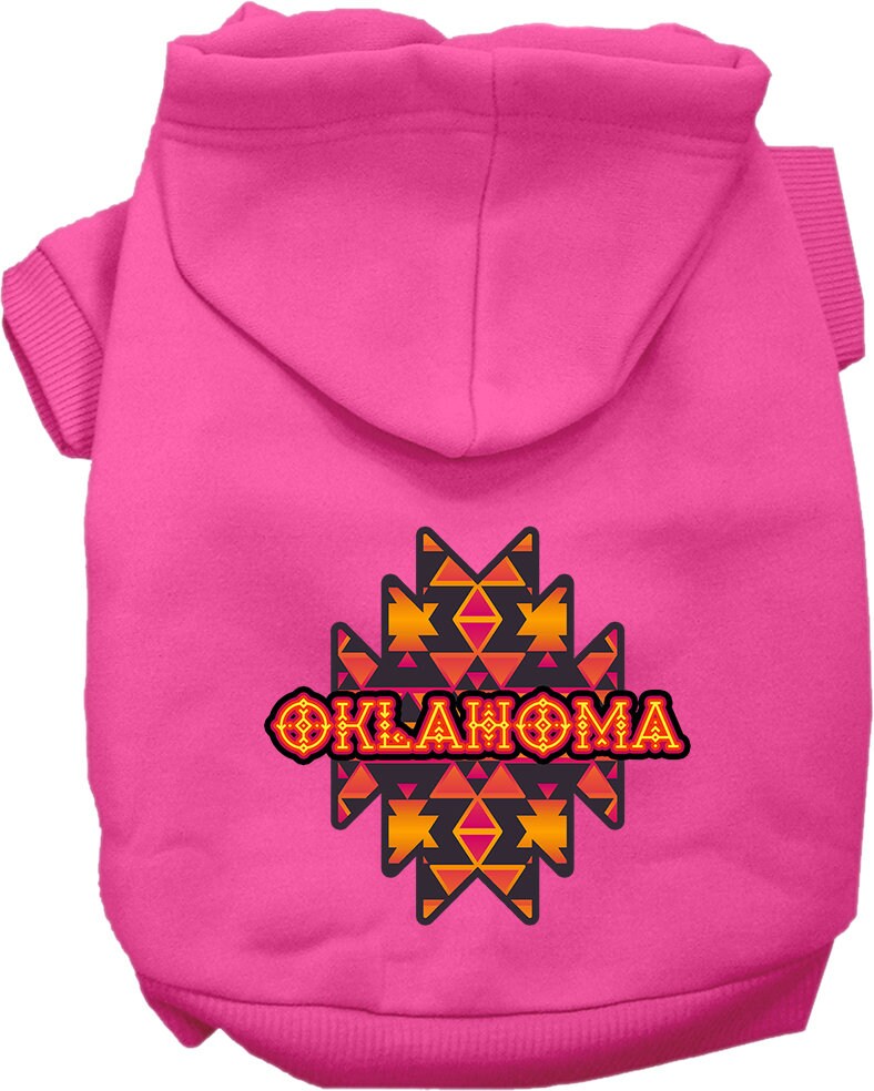 Pet Dog & Cat Screen Printed Hoodie for Small to Medium Pets (Sizes XS-XL), "Oklahoma Navajo Tribal"