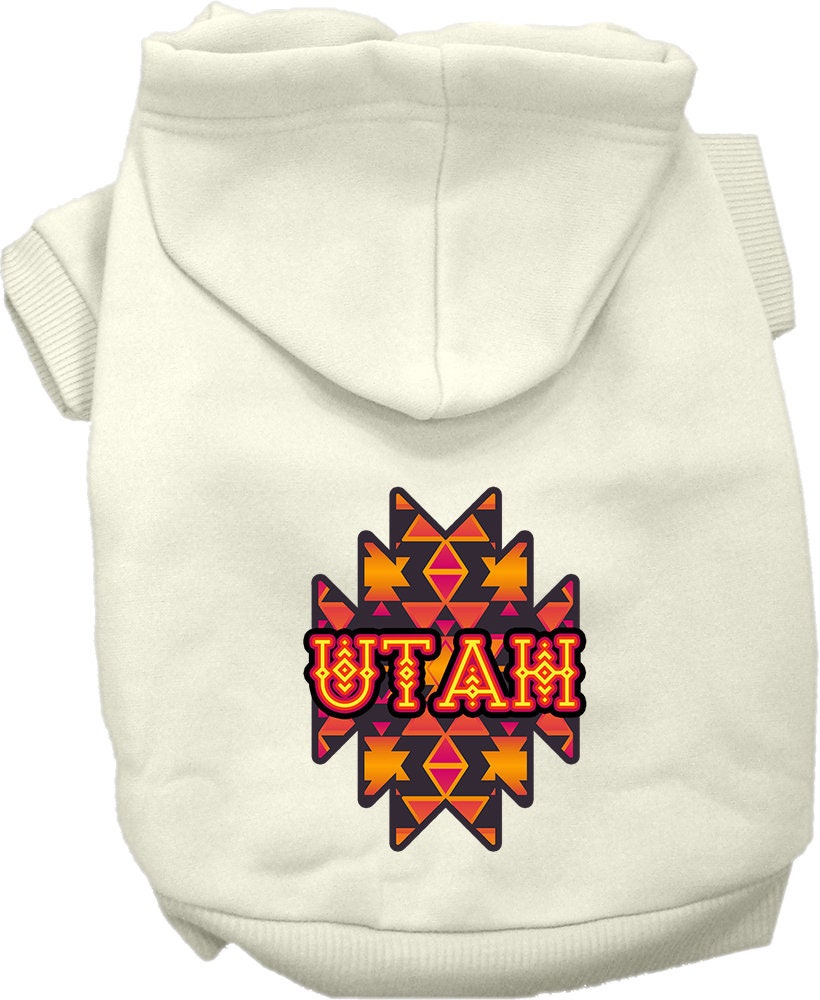 Sudadera con capucha serigrafiada para perros y gatos, para mascotas pequeñas y medianas (tallas XS a XL), "Utah Navajo Tribal"