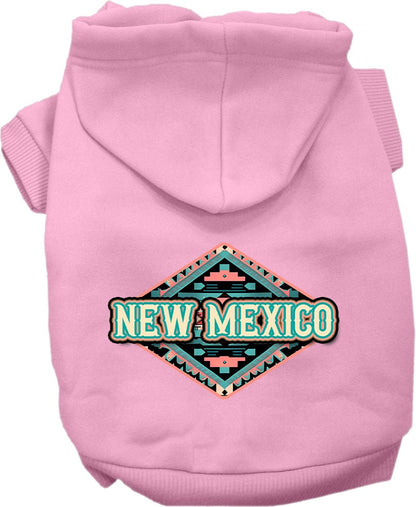 Sudadera con capucha serigrafiada para perros y gatos, para mascotas medianas y grandes (tallas 2XL-6XL), "New Mexico Peach Aztec"