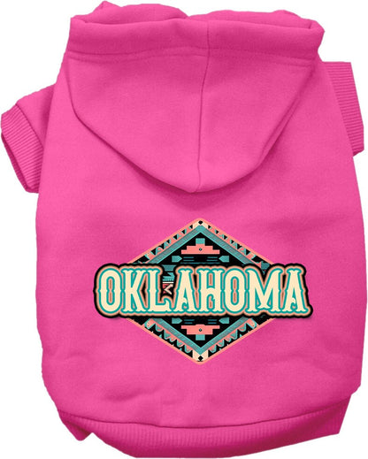 Pet Dog & Cat Screen Printed Hoodie for Small to Medium Pets (Sizes XS-XL), "Oklahoma Peach Aztec"