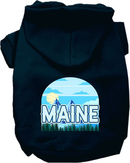 Sudadera con capucha serigrafiada para perros y gatos, para mascotas pequeñas y medianas (tallas XS a XL), "Maine Trailblazer"