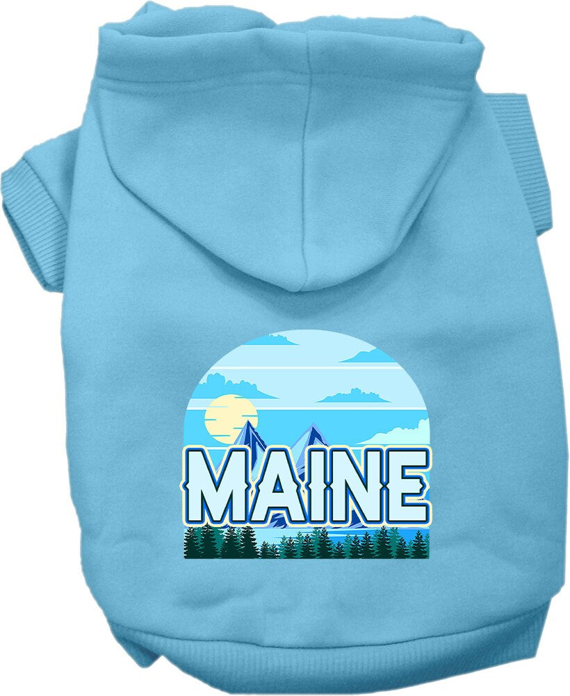 Sudadera con capucha serigrafiada para perros y gatos, para mascotas pequeñas y medianas (tallas XS a XL), "Maine Trailblazer"