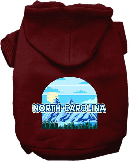 Pet Dog & Cat Screen Printed Hoodie for Small to Medium Pets (Sizes XS-XL), "North Carolina Trailblazer"