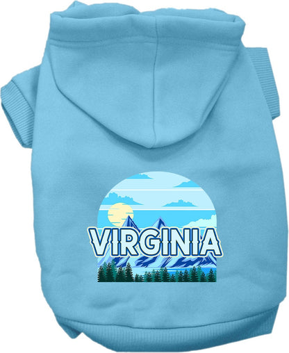 Sudadera con capucha serigrafiada para perros y gatos, para mascotas pequeñas y medianas (tallas XS a XL), "Virginia Trailblazer"