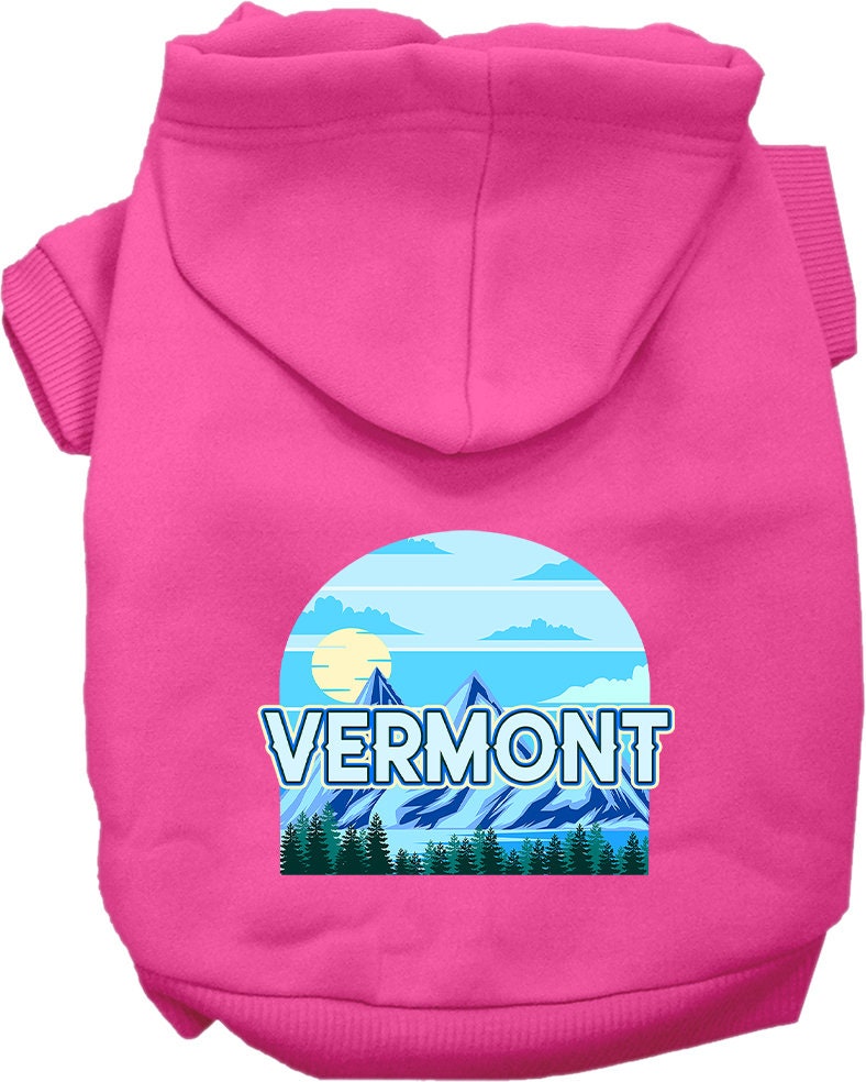 Sudadera con capucha serigrafiada para perros y gatos, para mascotas pequeñas y medianas (tallas XS a XL), "Vermont Trailblazer"