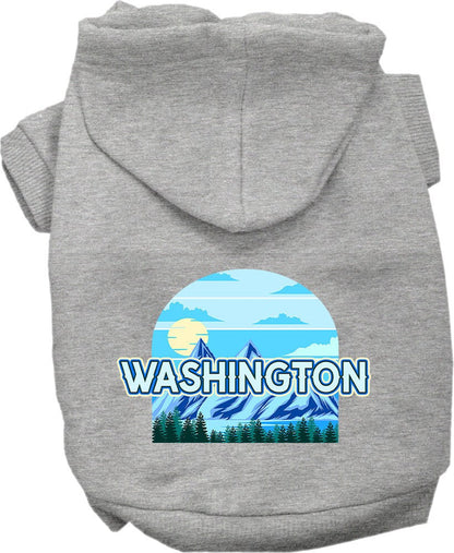 Sudadera con capucha serigrafiada para perros y gatos, para mascotas pequeñas y medianas (tallas XS a XL), "Washington Trailblazer"