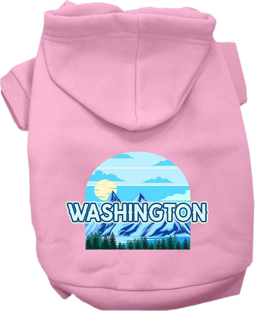 Sudadera con capucha serigrafiada para perros y gatos, para mascotas pequeñas y medianas (tallas XS a XL), "Washington Trailblazer"