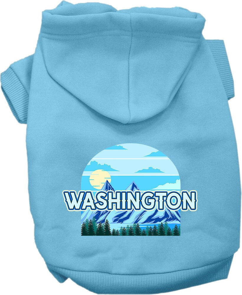 Sudadera con capucha serigrafiada para perros y gatos, para mascotas pequeñas y medianas (tallas XS a XL), "Washington Trailblazer"