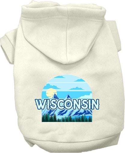 Sudadera con capucha serigrafiada para perros y gatos, para mascotas pequeñas y medianas (tallas XS a XL), "Wisconsin Trailblazer"