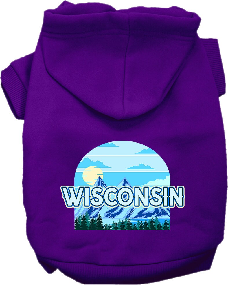 Sudadera con capucha serigrafiada para perros y gatos, para mascotas medianas y grandes (tallas 2XL-6XL), "Wisconsin Trailblazer"